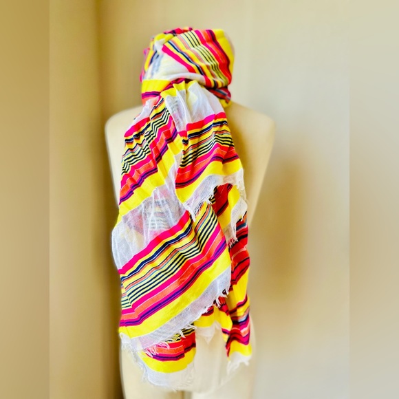 Sunrise Serape Striped Boho Scarf - Picture 3 of 8